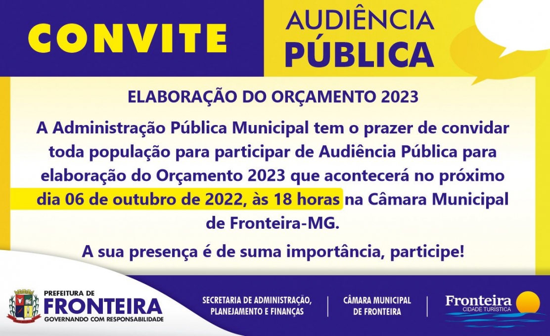 AudiÊncia PÚblica ElaboraÇÃo Do OrÇamento 2023