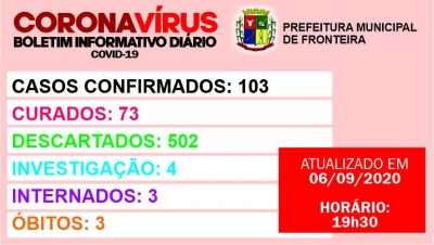 Boletim diário Coronavírus 06-09-2020